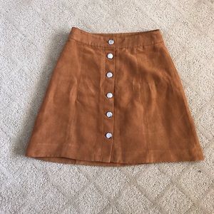 H&M button up suede skirt